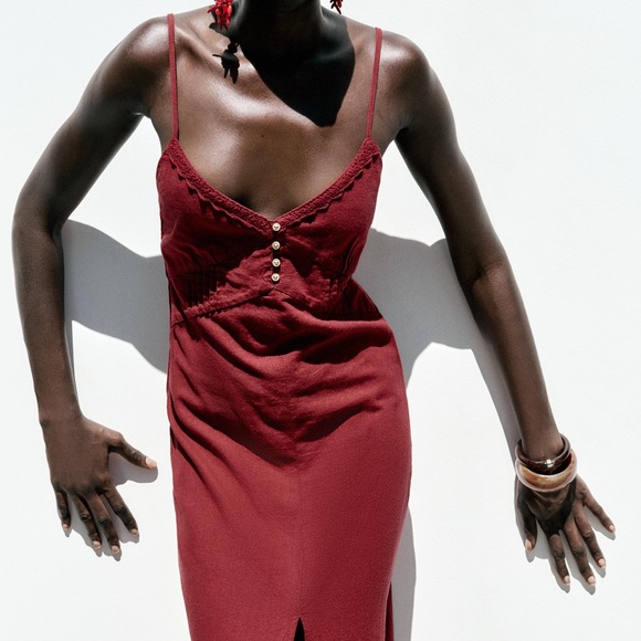 Zara Linen Strappy Dress(L) - Picture 5 of 7